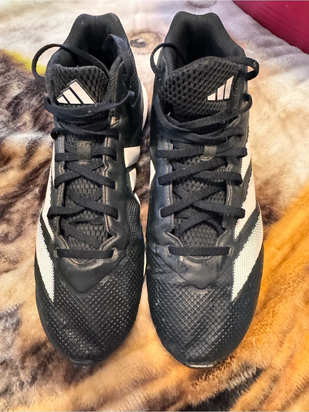 Men's Adidas Black cleats with White